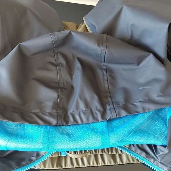 Arizona Jean Co Jacket Sz S Tan Navy Bright Blue - Picture 8 of 10